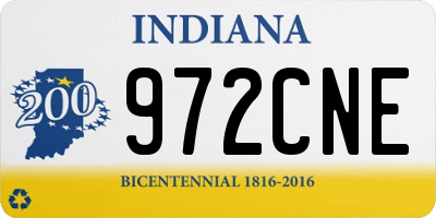 IN license plate 972CNE