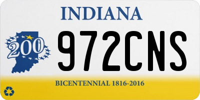 IN license plate 972CNS