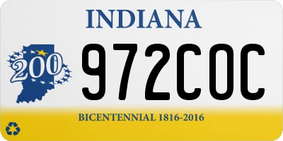 IN license plate 972COC