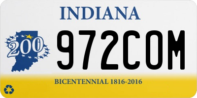 IN license plate 972COM
