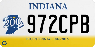 IN license plate 972CPB