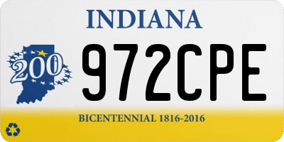 IN license plate 972CPE