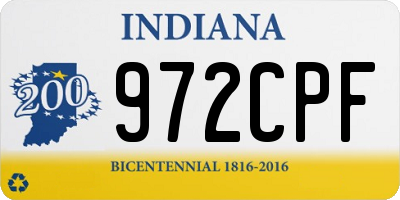 IN license plate 972CPF