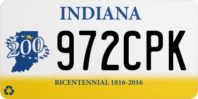 IN license plate 972CPK