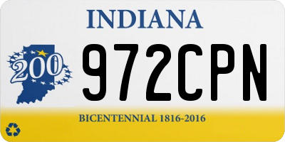 IN license plate 972CPN