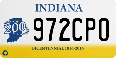 IN license plate 972CPO