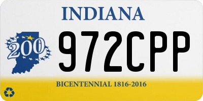 IN license plate 972CPP