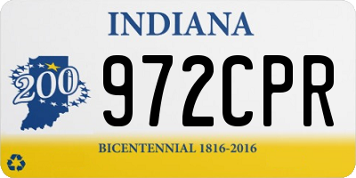 IN license plate 972CPR