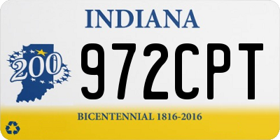 IN license plate 972CPT