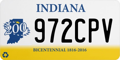 IN license plate 972CPV