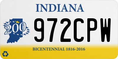 IN license plate 972CPW