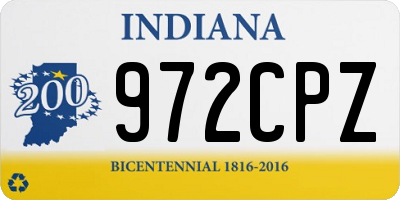 IN license plate 972CPZ