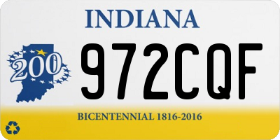 IN license plate 972CQF