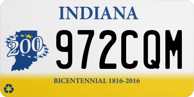 IN license plate 972CQM