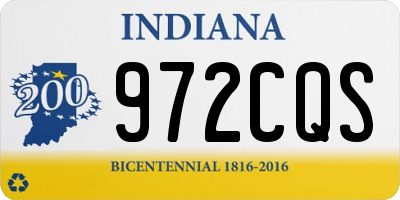 IN license plate 972CQS