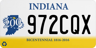 IN license plate 972CQX