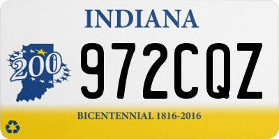 IN license plate 972CQZ