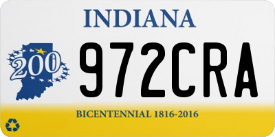 IN license plate 972CRA
