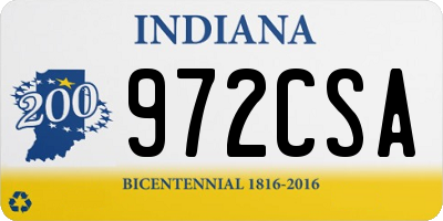 IN license plate 972CSA
