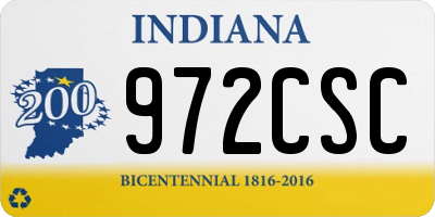 IN license plate 972CSC