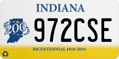 IN license plate 972CSE