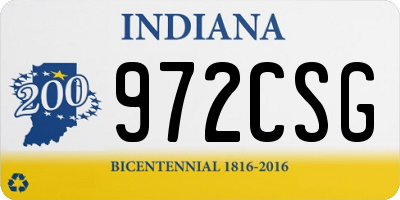 IN license plate 972CSG