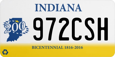 IN license plate 972CSH