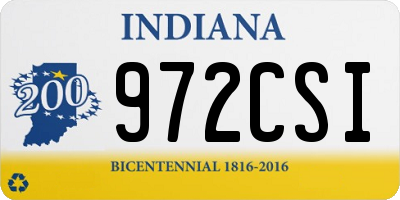 IN license plate 972CSI