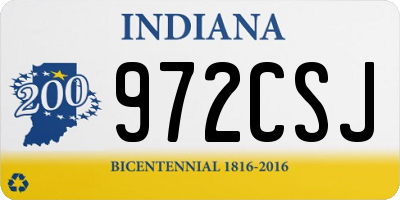 IN license plate 972CSJ