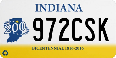 IN license plate 972CSK
