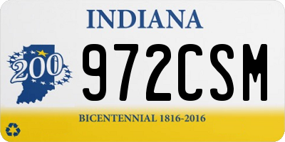 IN license plate 972CSM