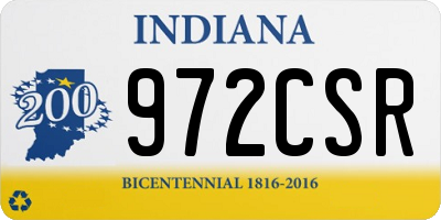 IN license plate 972CSR