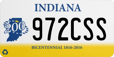IN license plate 972CSS