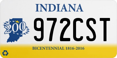IN license plate 972CST
