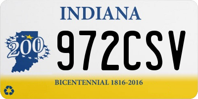 IN license plate 972CSV