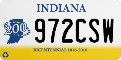 IN license plate 972CSW