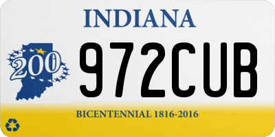 IN license plate 972CUB