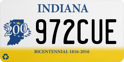 IN license plate 972CUE