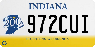 IN license plate 972CUI