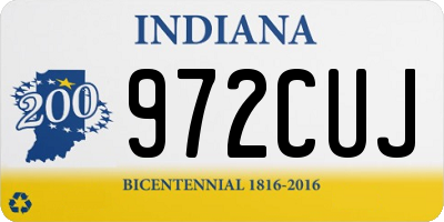 IN license plate 972CUJ