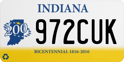 IN license plate 972CUK