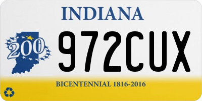 IN license plate 972CUX