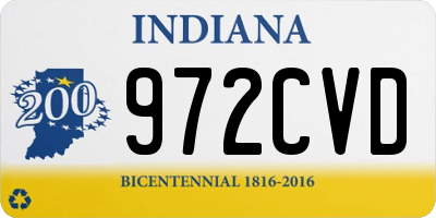 IN license plate 972CVD