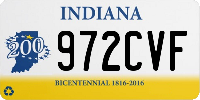IN license plate 972CVF