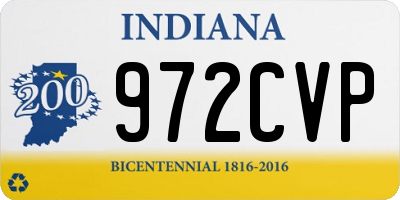 IN license plate 972CVP