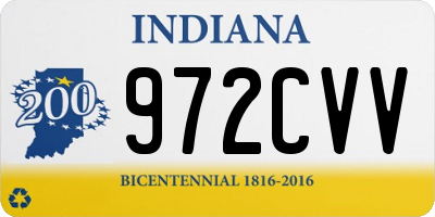 IN license plate 972CVV
