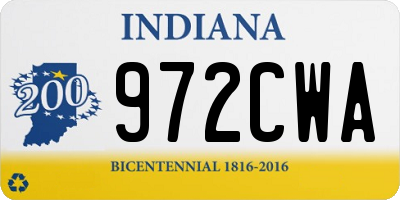IN license plate 972CWA