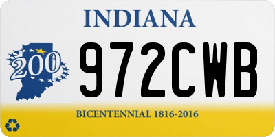 IN license plate 972CWB