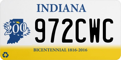 IN license plate 972CWC