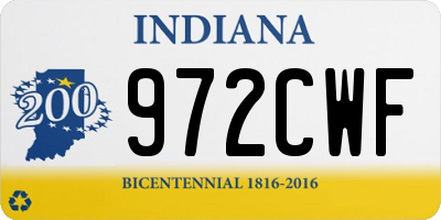 IN license plate 972CWF
